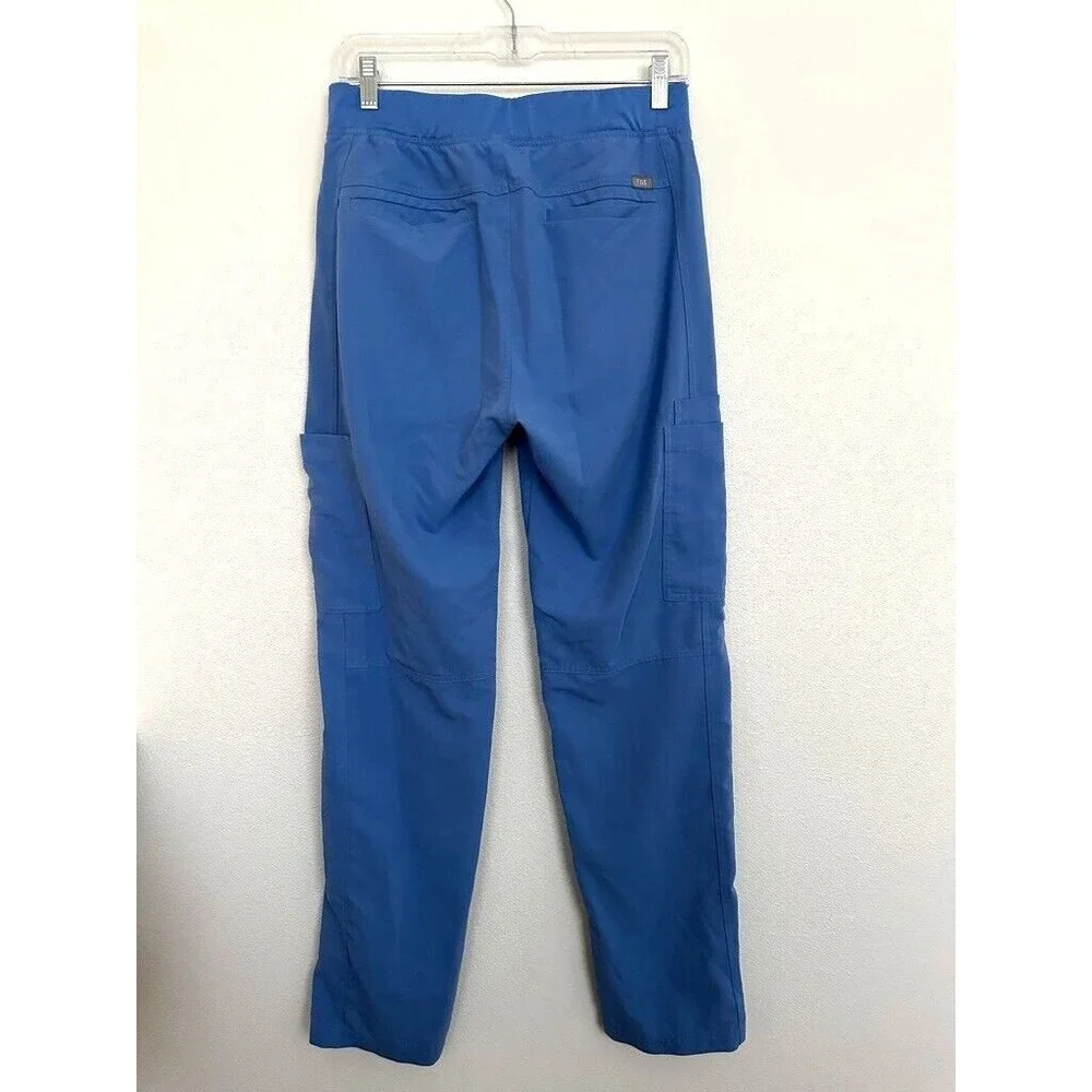FIGS Axim Cargo Scrub Pant Ceil Blue Straight Leg Medical Comfort Men's Small
